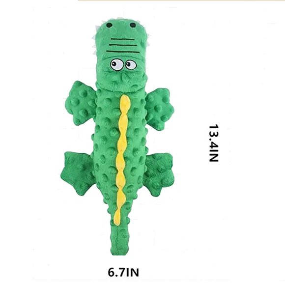 Crocodile Shape Soft Stuffed Plush Dog Chewing Toy - Picture 2 of 13